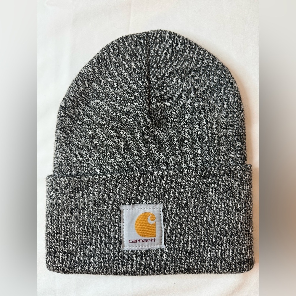 Carhartt Unisex Knit Cuffed Beanie Gray One Size Outdoor Hat workwear - Picture 1 of 2